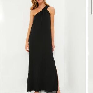 Tuckernuck Pomander Place Black One-Shoulder Maxi Dress